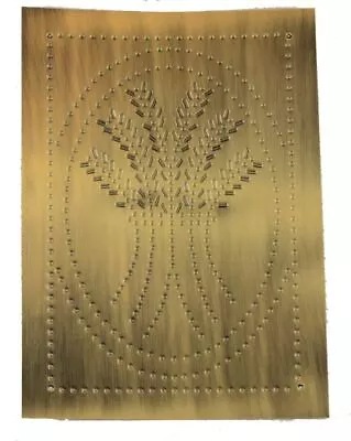 Pie Safe Tin - Antique Brass - Vertical Wheat Stalks (STL-VWAB) • $39.60