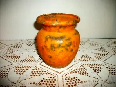 ROYAL HAEGER ORANGE PEEL POTTERY VASE LAVA GLAZE 1970s MID CENTURY VINTAGE • $114.30