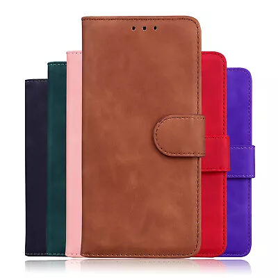 For Samsung A750 A80 A520 J6 Plus J7 J4 Solid Color Wallet Flip Stand Phone Case • $10.55