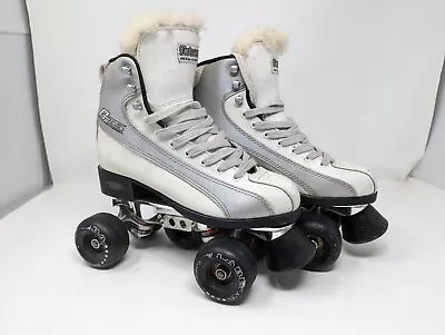 Labeda Roller Skate Boots Womens White And Fur Womens Sz5 Accu Pro Series Derby • $75