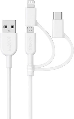 $24.65 • Buy Anker Powerline II 3-in-1 Cable, Lightning/Type C/Micro USB Cable For IPhone NEW