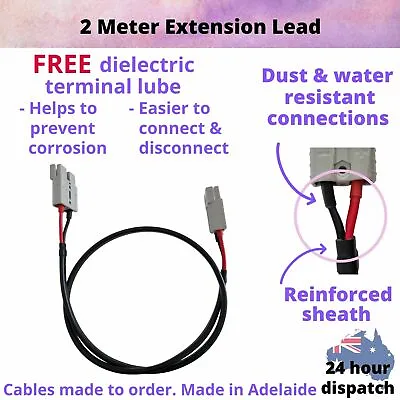 Anderson Plug Genuine Extension Lead 2 Meter Long 50amp 6mm Cable Lead 2 Meter • $28.97