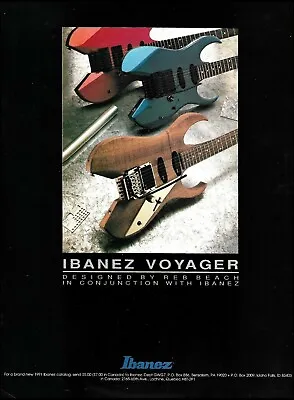 Ibanez Voyager 1991 Reb Beach Designed Guitar Series Ad 8 X 11 Advertisement • $4