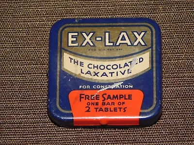  Vintage Medicine  Ex Lax The Chocolated Laxative  Free Sample   Tin Box • $27.99