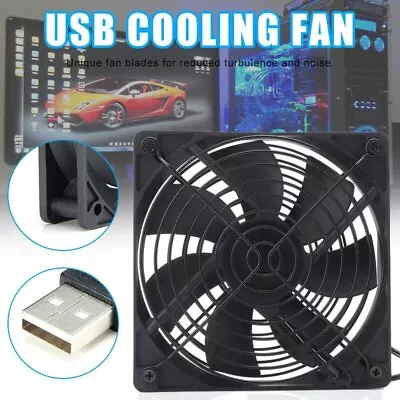 DC 5V USB Mini Portable Cooling Fan PC Desktop Computer Silent Cooler 120mm UK • £11.85