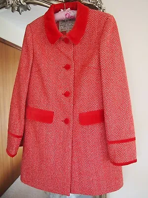 Jack Wills Wool Coat With Velvet Trims Size 6 • £50