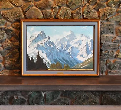 Mountain Landscape Oil Painting - Grand Teton In Snow - Wyoming - Roy Kerswill   • $4800