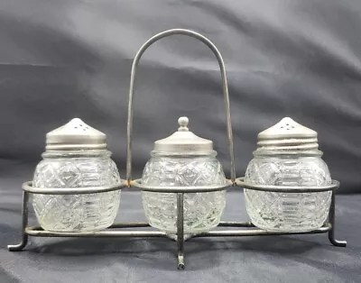 Vintage Pair Salt & Pepper Shakers Condiment Set Silver Plated Made In England • $20