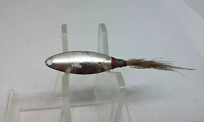 Vtg Crippled HERRING Chrome Jig 1 1/4  Wiggle Jigging Spoon 1/16oz Fishing Lure • $13.99