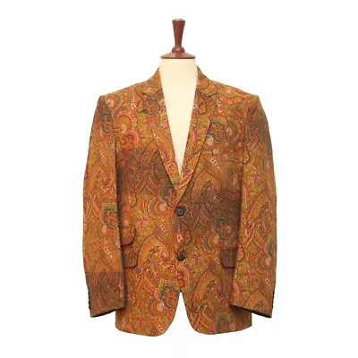 $199.99 • Buy Mens Blazer Multicolor Paisley Baroque Formal Suit Jacket Wedding Sport Coat 46R