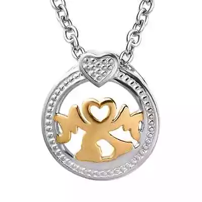 925 Sterling Silver 14K Yellow Gold Plated Mom Heart Pendant Necklace Size 20  • $17.80