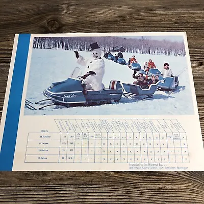 Vintage Sno-Jet Snowmobiles Glastron Advertising Model Chart • $19.99