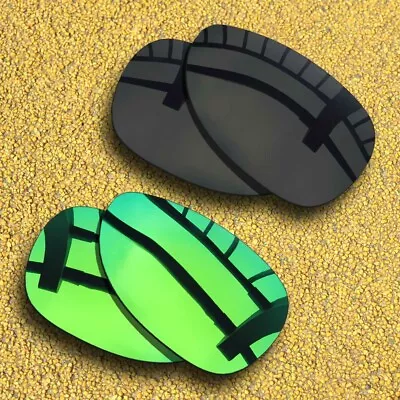 2 Pairs Polarized Lenses Replacement For-OAKLEY Felon-Solid Black&Green Mirror • $15.79