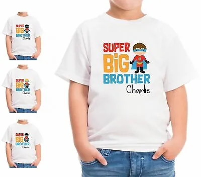 £8.99 • Buy Personalised Super Hero Big Brother T-Shirt Boys Tshirt Any Name Kids Top Gift