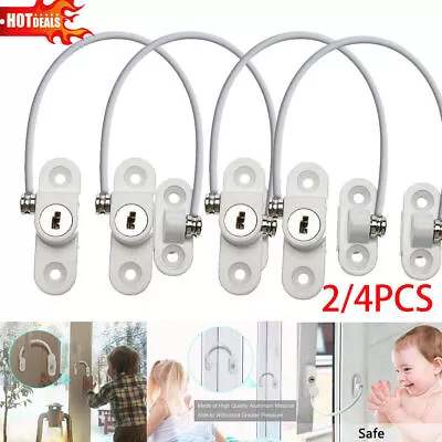 2/4X Window Door Restrictor Child Baby Safety Security Lock Cable Catch Wire UK • £8.99