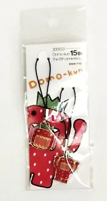 Domo Kun NHK THE 15th Anniversary Strawberry Metal Keychain  Charm Strap  JAPAN • $29.99
