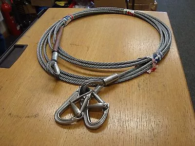 8mm STEEL WIRE ROPE Strop Lifting Assembly 6X19 CABLE 160kgs 9.2m • £40