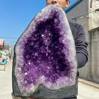 32.4lb Large Natural Amethyst Crystal Geode Quartz Cluster Specimen Healing • $3.25