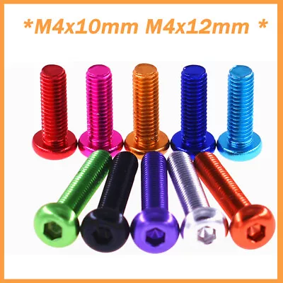 M4 Aluminum Alloy Hex Socket Pan Head Allen Bolts Screws 10mm 12mm • $1.44