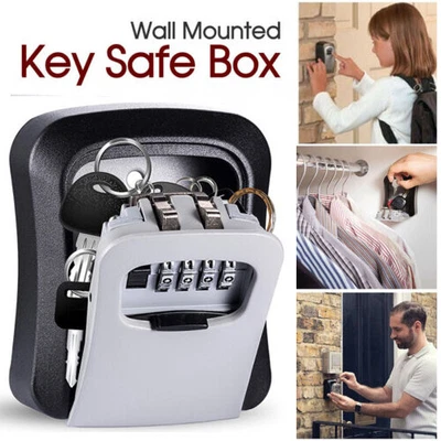 £8.97 • Buy UK Key Safe Box 4 Digit Wall Mounted Outdoor High Security Code Lock-Storage