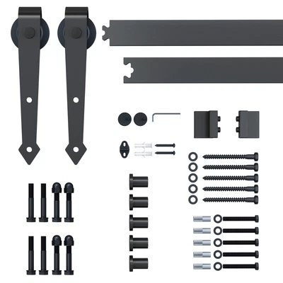 £34.99 • Buy HOMCOM Sliding Wood Barn Door Track System Kit Hardware Set Stainless Steel