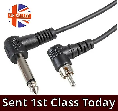 £3.19 • Buy 1/4  Jack To RCA Cable 6.35mm Mono To Single Phono Lead RIGHT ANGLED HEADS 1m 