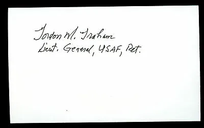 Gordon M. Graham Signed Autograph 3x5 Index Card P-51 Mustang Ace W138 • $15