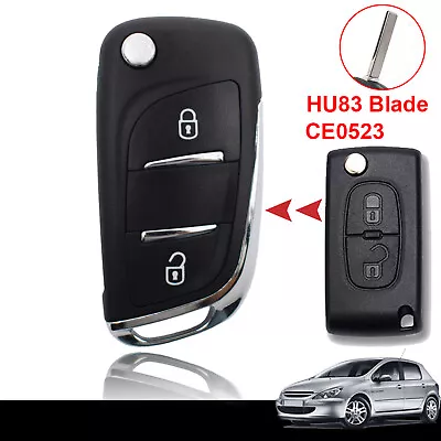 For Peugeot 207 307 308 407 3008 807 Remote Case Shell 2 Button Flip Car Key Fob • $19.42