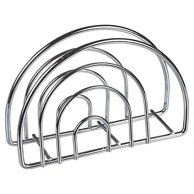 Durable Semi Circle Chrome Wire Napkin Serviette Holder Silver Tissue Dispenser • £6.49