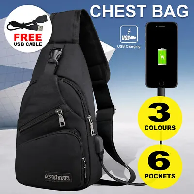 Mens Chest Bag Shoulder Backpack Man Sling Cross Body Satchel Travel Bag • $10.99