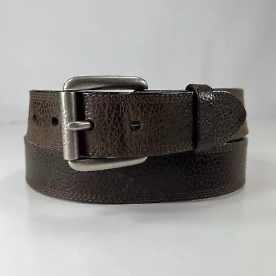 ARIAT Brown Handcrafted Full Grain Leather Work Belt - Grip Strip - Size 38/95 • $21.60