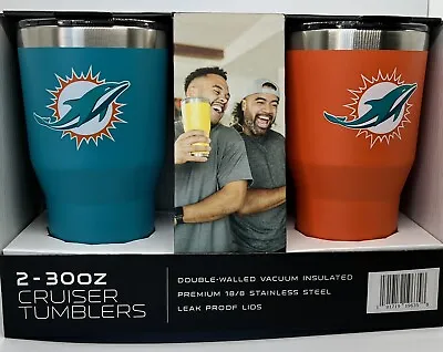 NFL Simple Modern Insulated Tumbler 2-30oz Cup Set Miami Dolphin • $34.99