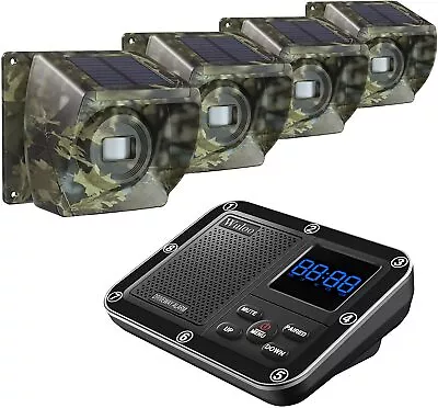 Wuloo 1800ft Range Solar Powered Driveway Alarms Wireless Outdoor Motion Sensors • $153.91