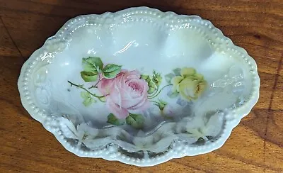 Antique/Vintage Leuchtenburg Germany Porcelain 6  Floral Oval Dish • $14.97