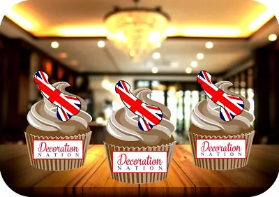 Union Jack Willy - 12 PREMIUM STAND UP Edible Cake Toppers Funny Hen Party UK • £3.79