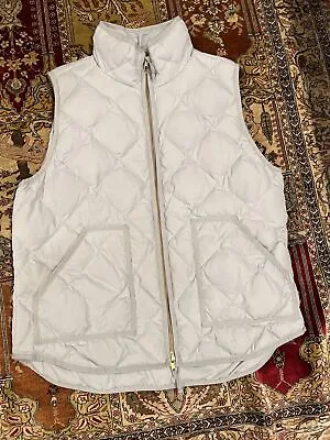 J.CREW Excursion Vest Light Gray Quilted Down Puffer Lg • $14.99