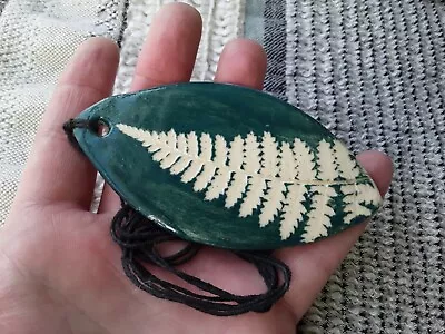 Fern Leaf Ceramic Pendant Necklace Aromatherapy Essential Oil Diffuser Pendant • $7