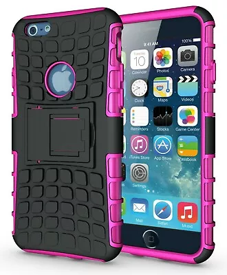 For IPhone 6/6S Pink Heavy Duty Strong Tradesman Rugged Case Cover Stand  • $10