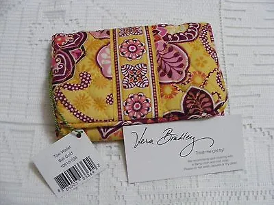 Vera Bradley BALI GOLD TAXI Compact ONE FOR THE MONEY Wallet COIN Kisslock KEY • $44.95