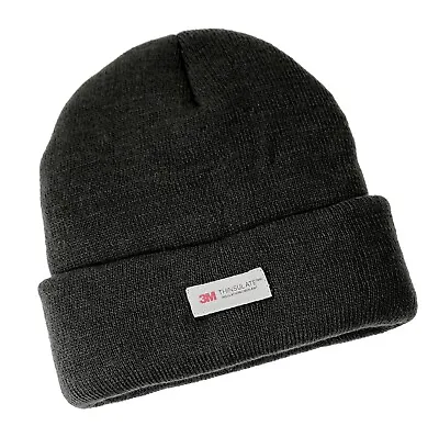 DENTS 3M THINSULATE Pull On Beanie Ski Knit Thermal Insulated Hat - Black • $24.95