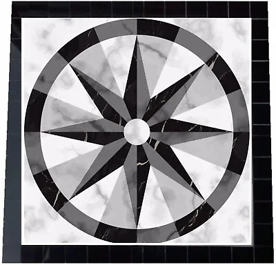 Tile Floor Medallion Marble Mosaic 36”x36” • $739.99