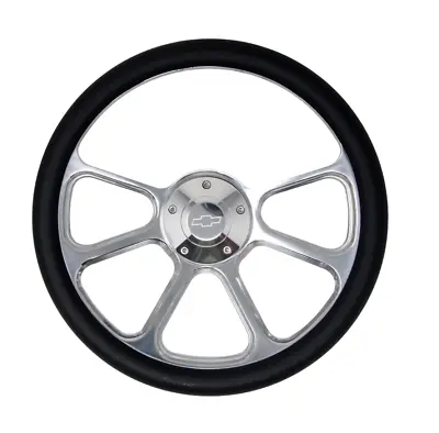 Chevy C10 C/K Pick Up Truck 14  Black & Billet Steering Wheel With Chevy Horn • $149.99