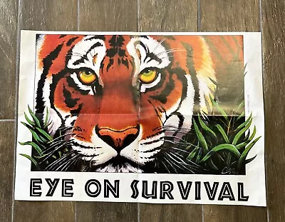 Human-i-Tees  EYE ON SURVIVAL  Poster~Cline 1993~31.5 X 21 .75~Tiger~90s Art • $49.99