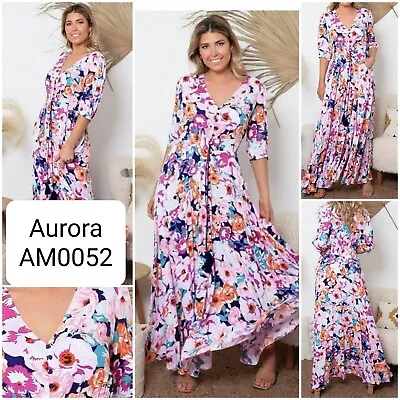 Avamia Bohemian Style Maxi Dress   'aurora Am0052'   Sizes 8 10 12 14 16 18 • $79.95