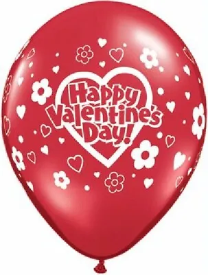 Red Daisies And Hearts Valentine's Balloons • £1