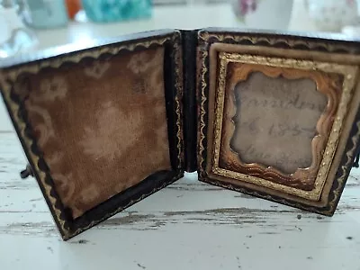 1855  Daguerreotype Holding Book   With A Name And Date • $109.99