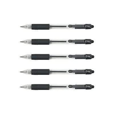 Zebra Z-Grip Smooth Black Retractable Ballpoint Pens - Pack Of 5 • £79.99