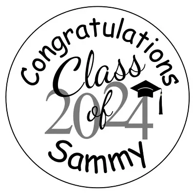 108 Graduation Label  Kisses Labels - 2024 - Personalized - Party Favors - Seals • $3.29