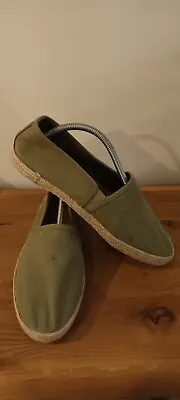 M&S Original Beachwear Shoes Mens UK 8L Canvas And Mesh Uppers Khaki Green BNWOT • £14