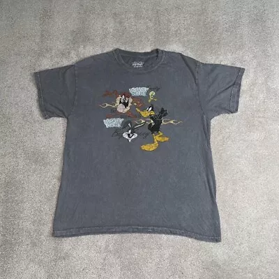 Looney Tunes T Shirt Grey Adult Medium M Mens Graphic Vintage Cotton A445 • £11.99